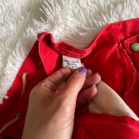 J3 USA Jeans Red with cross ties on side - Picture 5 of 7